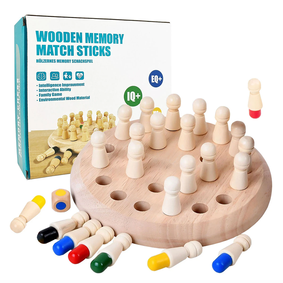 Kids Wooden Memory Match Stick Chess Fun Color Game Board Puzzles Educational Toy Cognitive Ability Learning Toys for Children