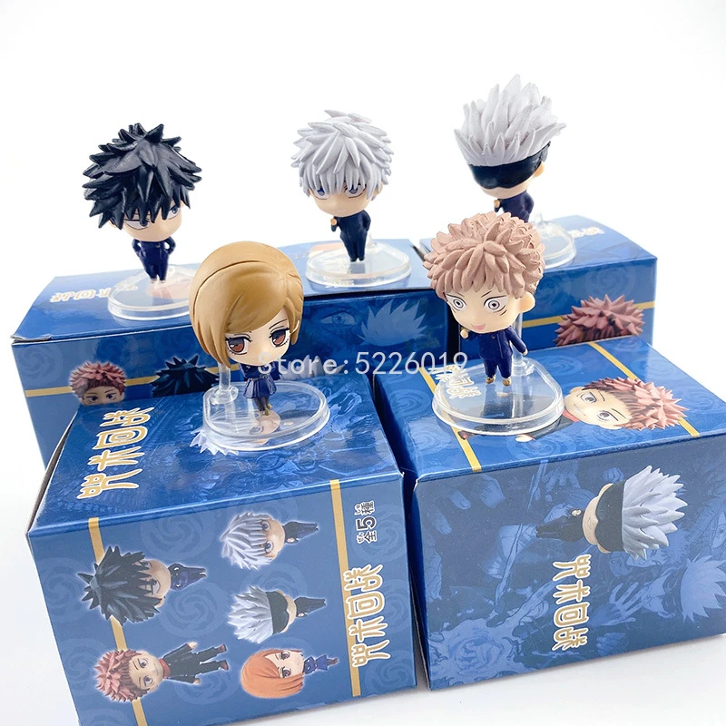 5pcs/set Jujutsu Kaisen Anime Figure Itadori Yuji Fushiguro Megumi Action Figure Gojo Satoru Kugisaki Nobara Figure Model Toys