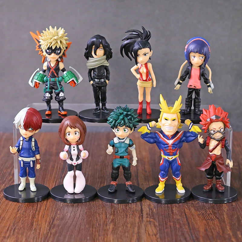 My Hero Academia Izuku Katsuki Shoto All Might Ochaco Kyoka Yaoyorozu Eijiro Collection Figures Toys 9pcs/set