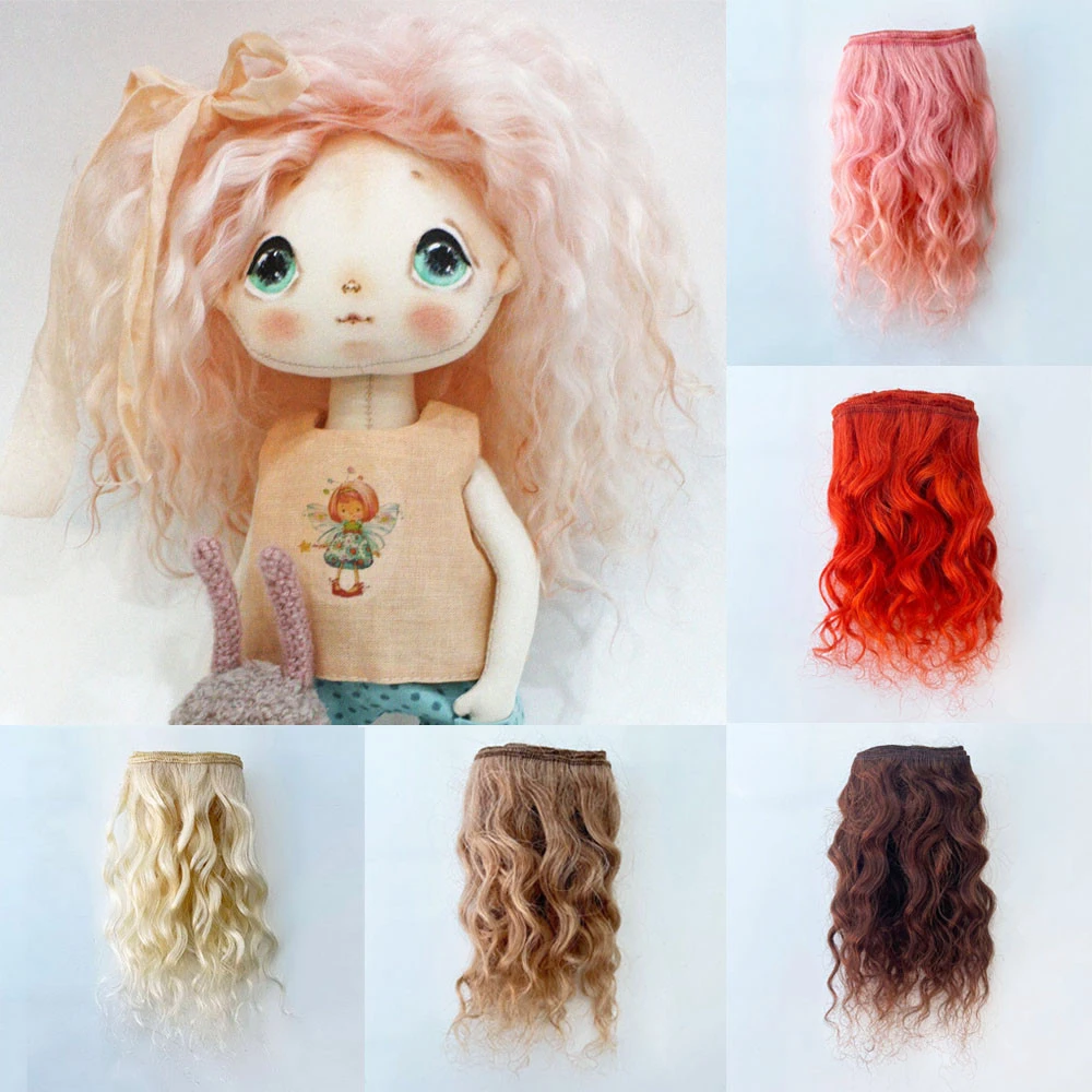 1 pieces Wool Hair Wefts for BJD/SD/Blyth/American Dolls Curly Hair Extensions for All Dolls DIY Doll Wigs Hair Doll Accessories