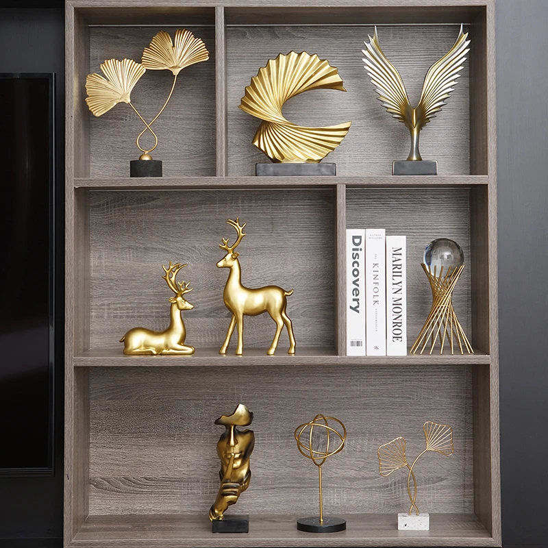 home decoration bedroom desk accessories for living room figure nordic decorative golden home decor figures funiture salon art