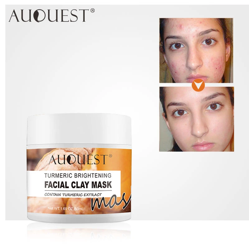 Auquest Turmeric Clay Mask Deep Cleansing Acne Exfoliating Facial Mask Moisturizing Whitening Face Cosmetics Beauty Skin Care