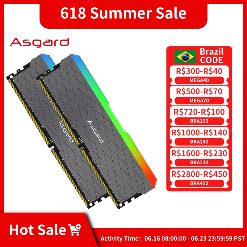 Asgard ddr4 ram rgb ram PC w2 series ram 16GB 32GB 3200MHz RGB  DIMM Desktop Memory XMP   16gb 32gb memoria ram ddr4