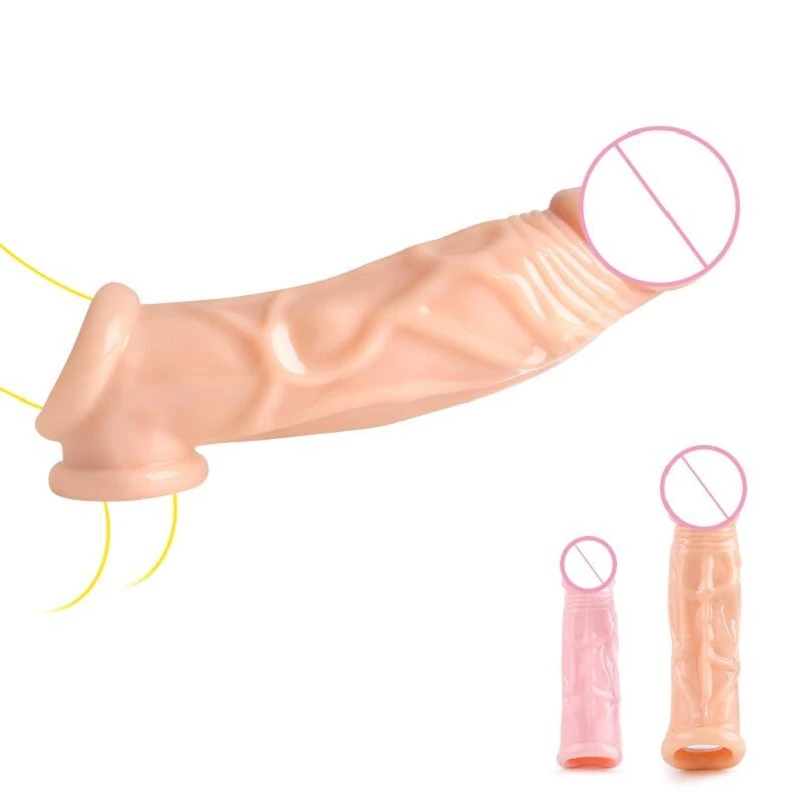 6.29 inch/8.38 inch Reusable Penis Sleeves Delay Condom Sex Toys For Men Adult Product Delayed Ejaculation