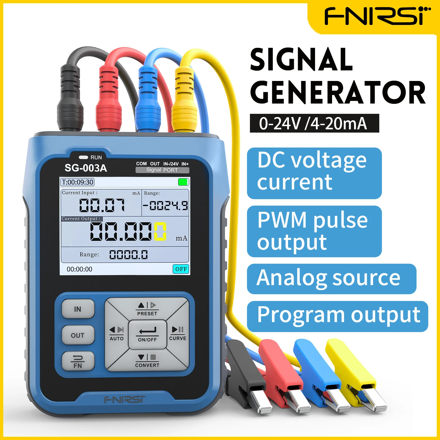 FNIRSI SG-003A 0-10V Adjustable Current Voltage Simulator 4-20mA Signal Generator Sources transmitter calibrator Transmitte