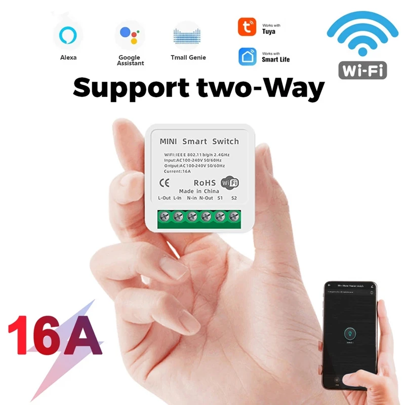 2 Way DiY WiFi Smart Light Switch Relay Module Smart Home Smart Life/Tuya APP Remote Control Work With Alexa Echo Google Home