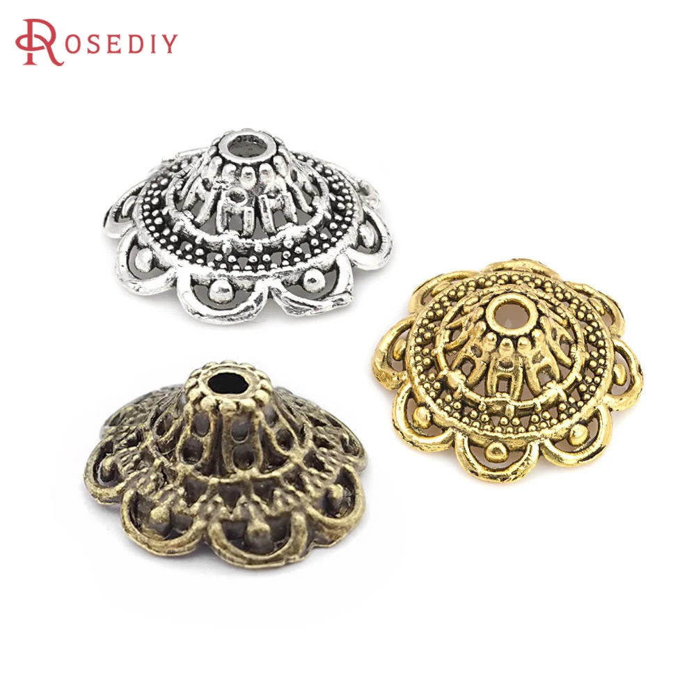 (20474)20PCS 8*18MM Antique Style Plated Alloy Big Beads Caps Diy Handmade Jewelry Findings Jewelry Accessories Wholesale