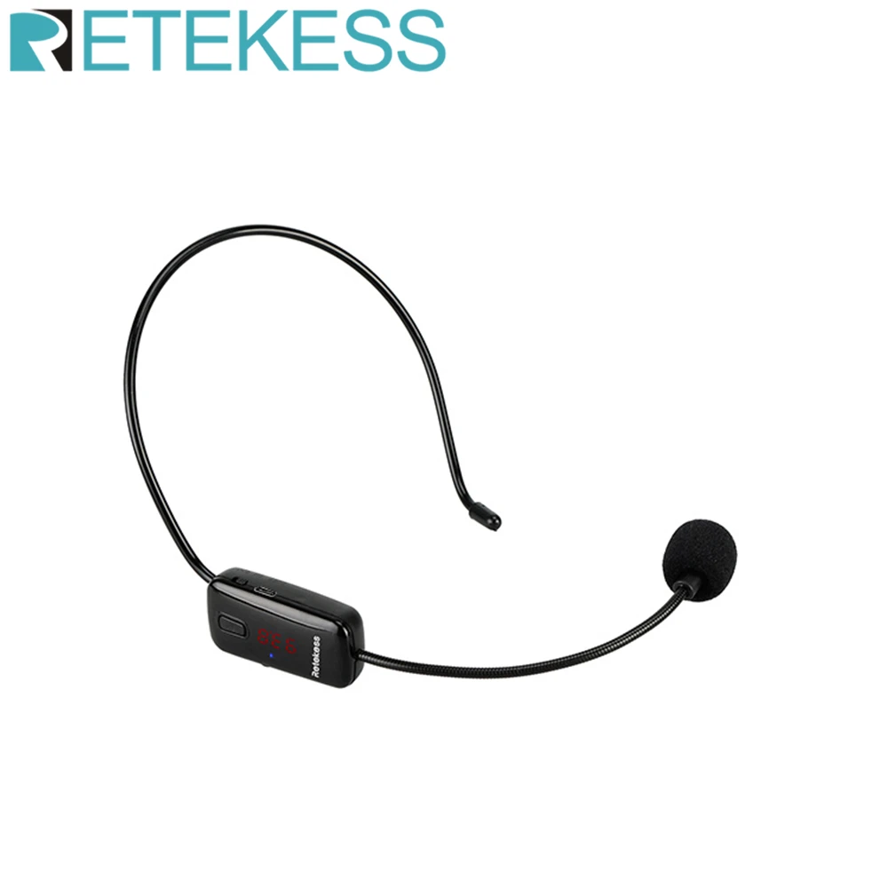 RETEKESS TR503 Wireless Microphone Condenser Headset Megaphone Radio Mic FM 87-108MHz For Loudspeaker Teaching Meeting Guide