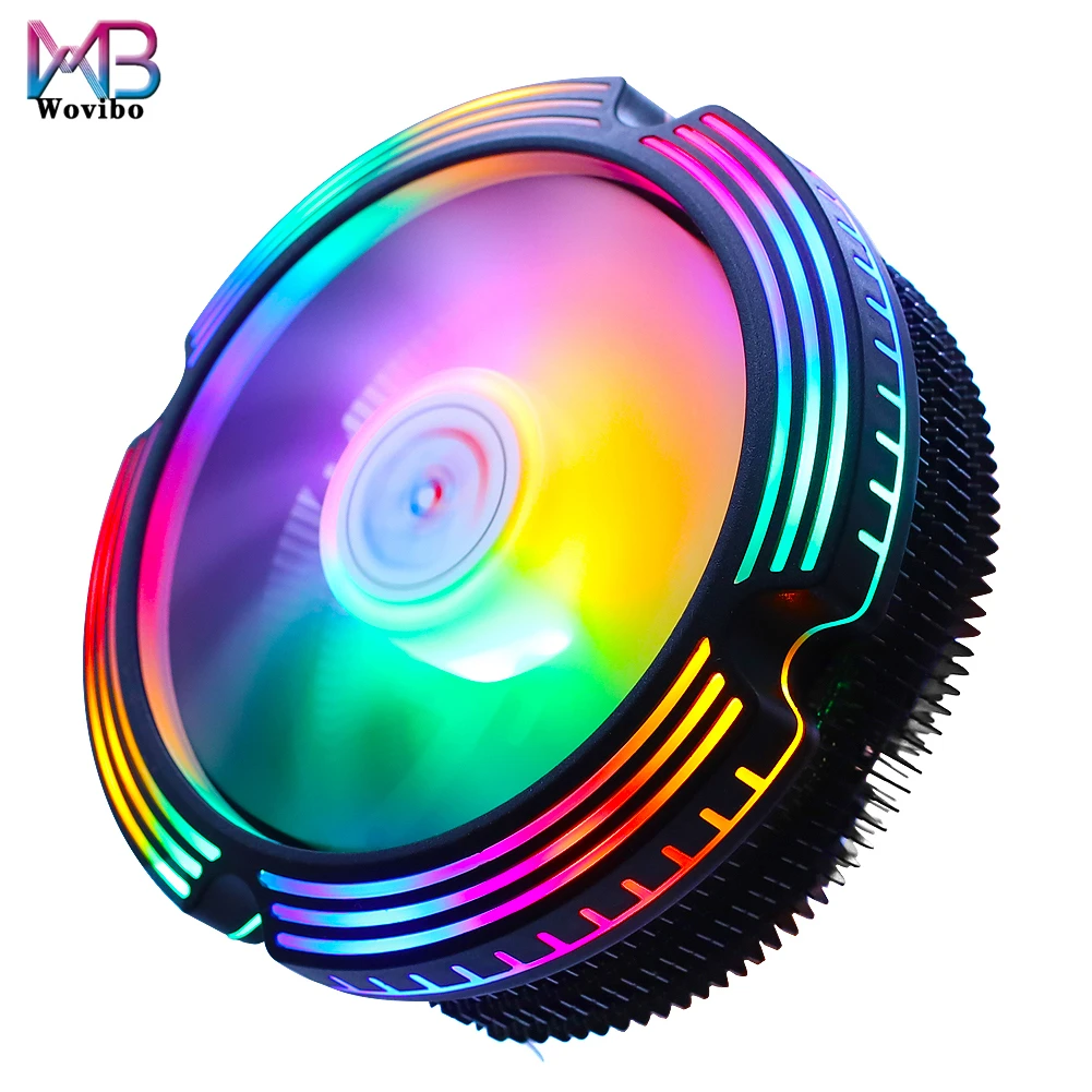 PC CPU Cooler Fan Ventilador 120mm Colorful RGB 4PIN For Intel LGA 1200 1150 1151 1155 1156 775 1366 AMD AM2 AM3 AM4 Radiator