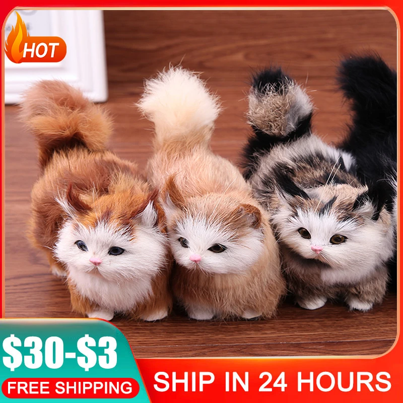 Simulation Plush Cat Toys Kids Plush Stuffed Cat Doll Baby Recolonization Ability Toy Children Birthday Gift