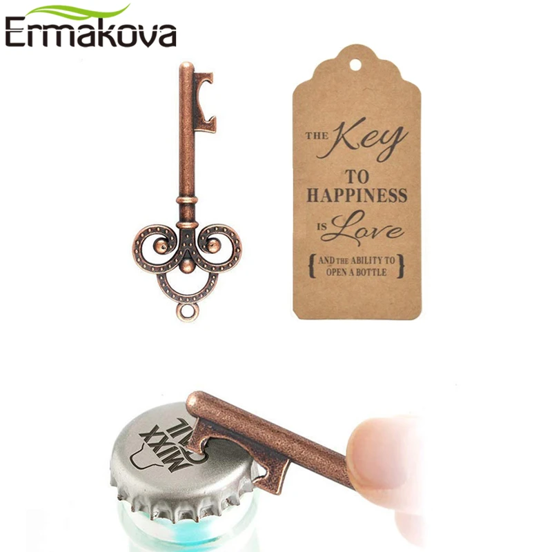 ERMAKOVA 50 Pcs Skeleton Key Bottle Opener Beer Bottle Opener Wedding Favors Gifts for Guests Rustic Party Wedding Decoration