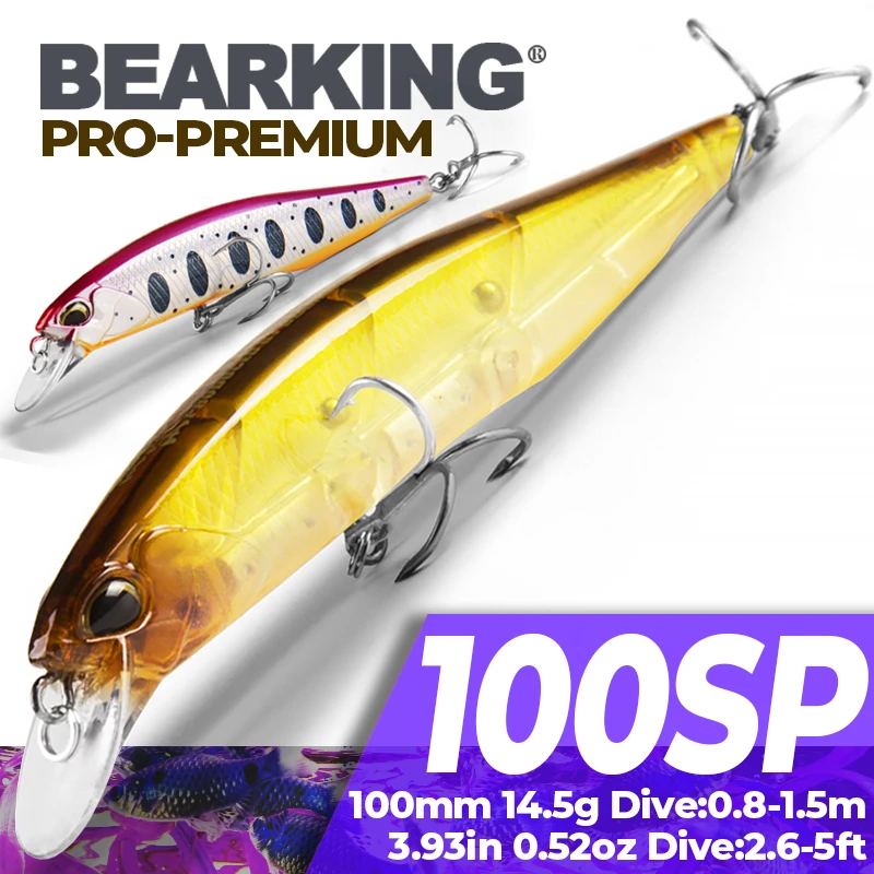 10cm 14.5g Bearking 1PC New Arrival Hot Sale Minnow Hard Fishing Lure Bait 2018 hot Fishing Tackle Artificial Lures Bait