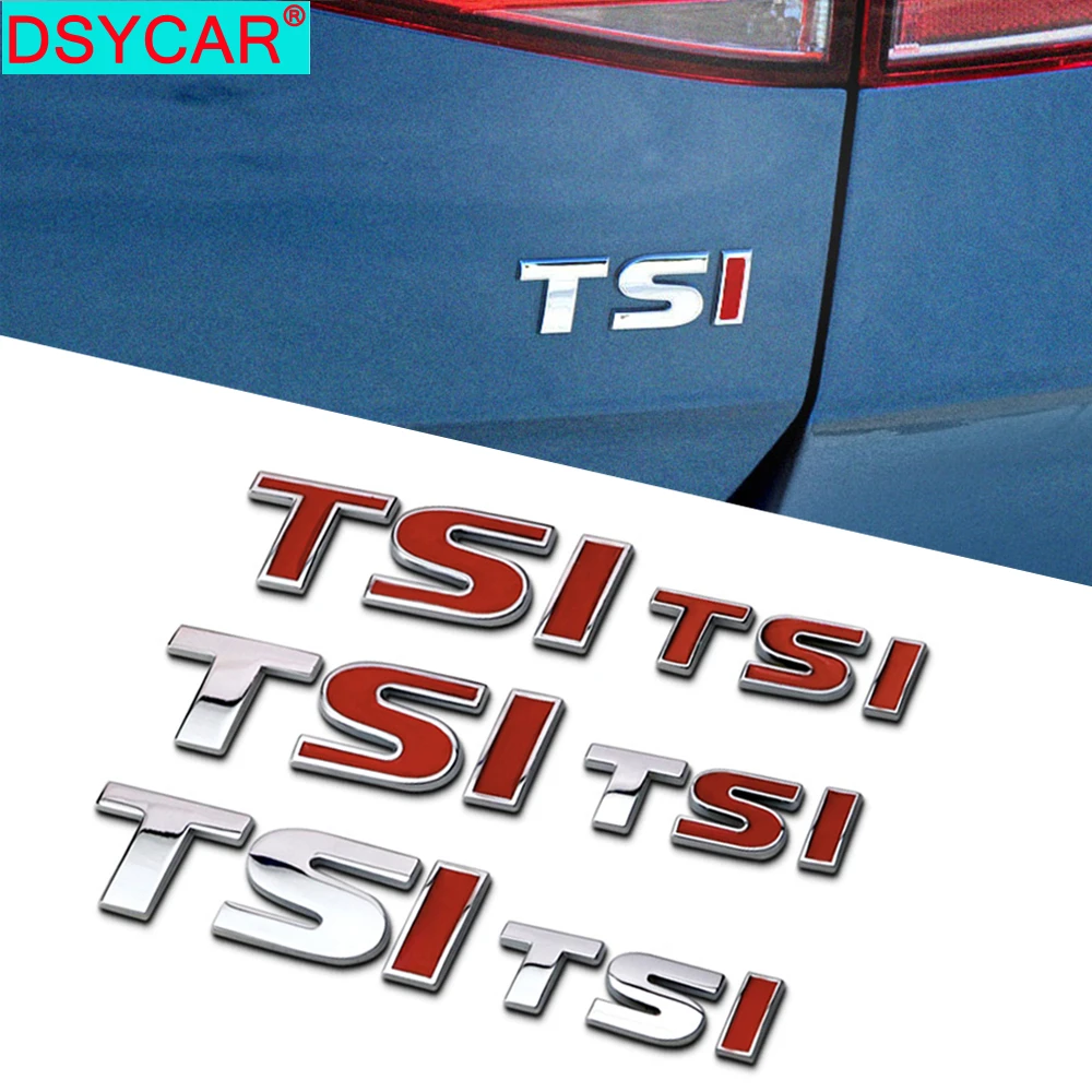DSYCAR 1Pcs New 3D Metal TSI Car Side Fender Rear Trunk Emblem Badge Decals for Volkswagen Sagitar Golf Magotan Polaris Boracay