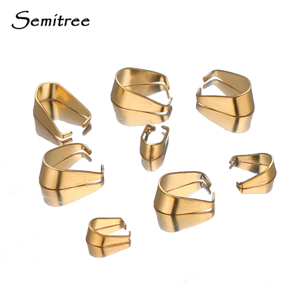 50pcs Stainless Steel Clip Clasps Pendant Charms Buckle Connectors Bail Beads DIY Jewelry Findings Crafts Components Accessories