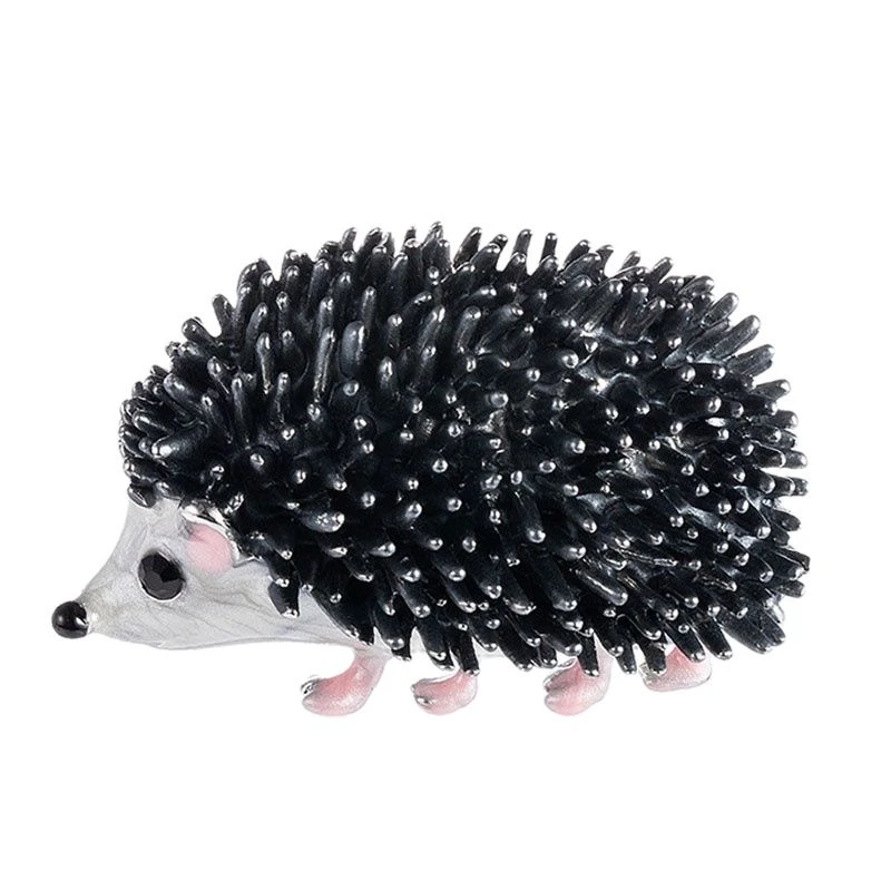 CINDY XIANG Black Enamel Hedgehog Brooches Porcupine Pin Kids Coat Bag Badges Fashion Jewelry Cute Animal Brooch Unisex Broches