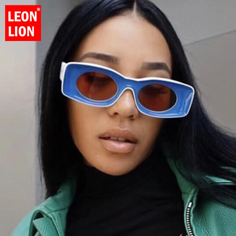 LeonLion 2021 Punk Square Sunglasses Women Luxury Brand Vintage Sunglasses Women Brand Glasses Women Fashion Gafas De Sol Mujer