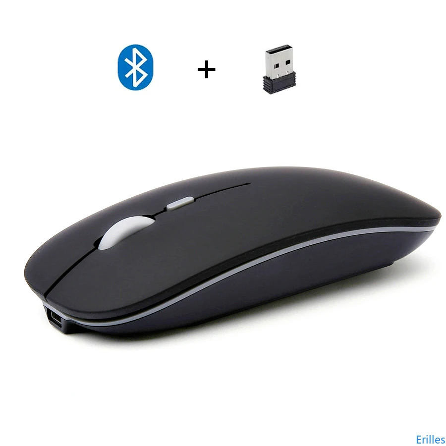 New Dual Mode Bluetooth 5.0 Wireless Slim Mouse Gaming Pc Mini Laptop  Usb Computer Accessories Desktop