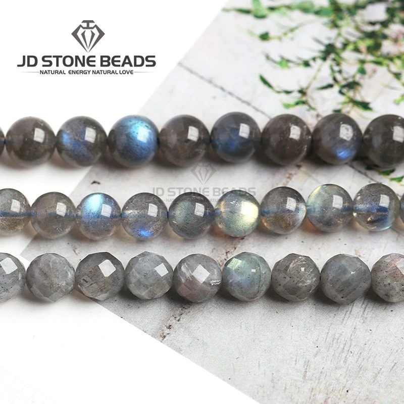 Genuine Nature Gray Moonstone Beads labradorite grade 7A 6A 5A 4A 3A 2A A Semi-Finished Stone Accessories For Jewelry Making