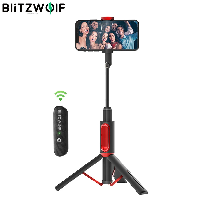 BlitzWolf BW-BS10 Portable bluetooth-compatible Selfie Stick with Tripod Extendable Foldable Monopod for iPhone 11 X for Huawei