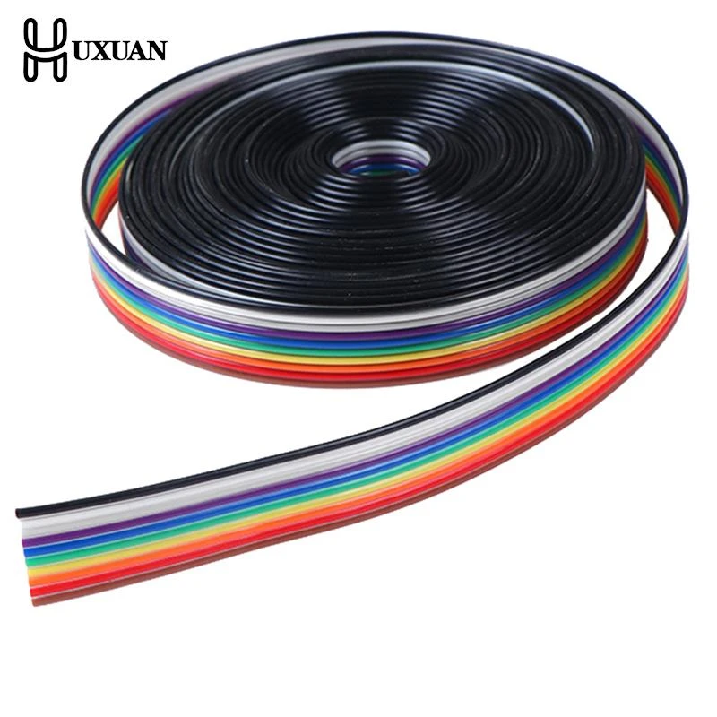 5meters/lot Ribbon Cable 10WAY Flat Color Rainbow Ribbon Cable Wire Rainbow Cable 10P Ribbon Cable 28AWG