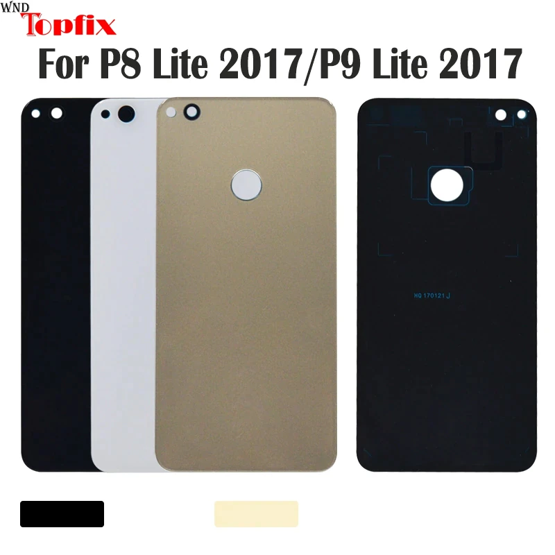 For Huawei P8 Lite 2017 Back Glass Battery Cover For Huawei P9 Lite 2017 Back Glass Cover Rear Door Housing Case Replacement