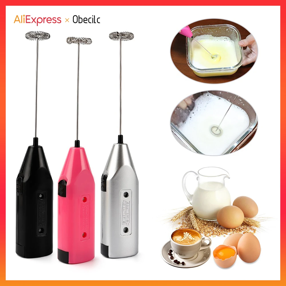 Mini Handle Stirrer Battery Operated Handheld Electric Mixer Drink Coffee Whisk Milk Frother Mixer Practical Kitchen Cooking Too