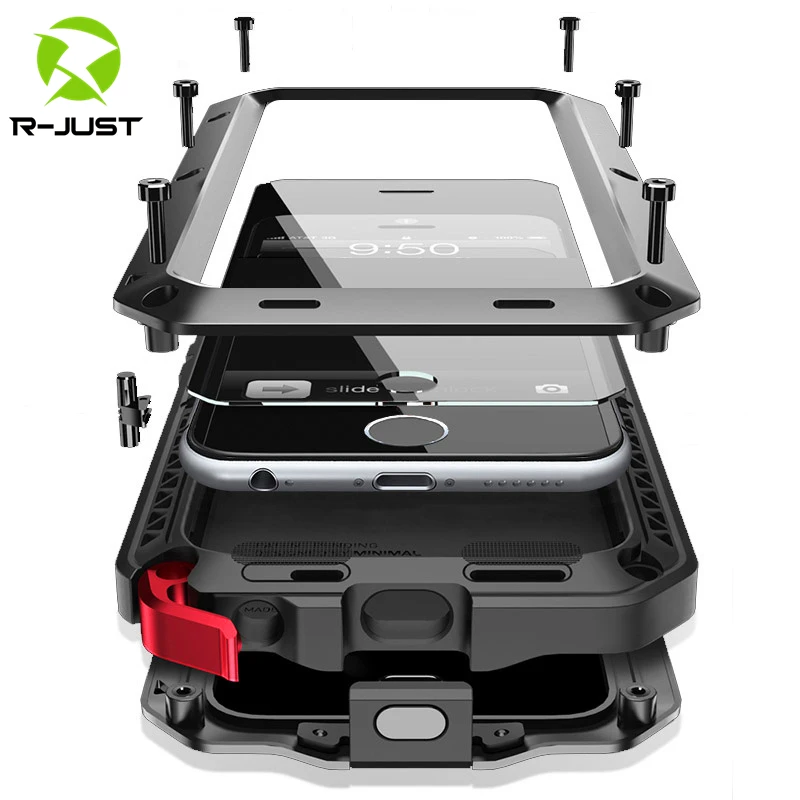 Heavy Duty Protection Armor Metal Aluminum phone Case for iPhone 13 11 12 mini Pro XS MAX SE XR X 6 6S 7 8 Plus Shockproof Cover