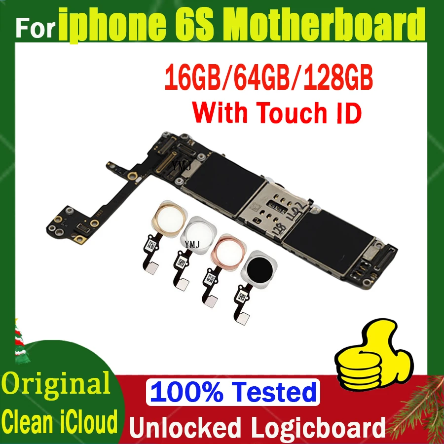 100% Original unlocked for iphone 6S 4.7inch Motherboard Clean icloud With full chips Logic board with/no Touch ID Good working