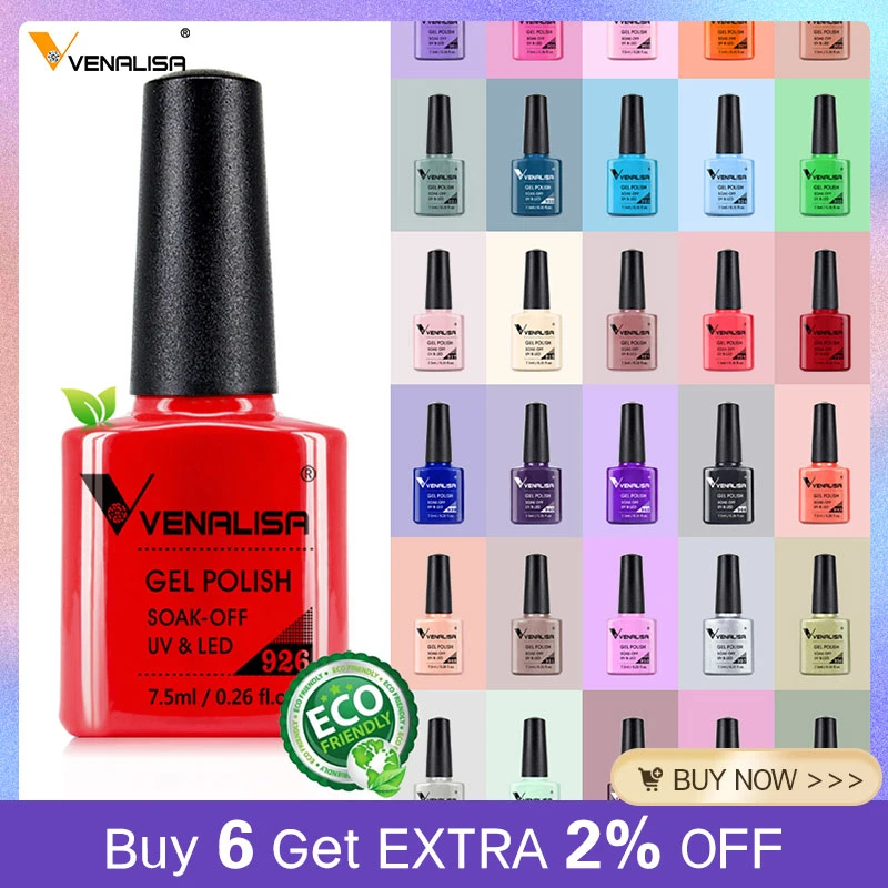 Venalisa 7.5ml Nail Gel Polish 60 Colors Glitter Color Top Sell For Nail Art Manicure Top Coat Soak Off Enamel UV Gel Varnish