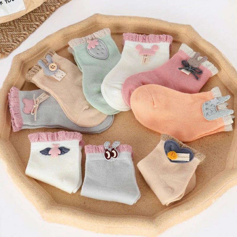 1 pair Baby Socks Boys Girls Cartoon Accessories Decorative Socks Cotton Kids Socks Soft Newborn Socks Clothes Accessories