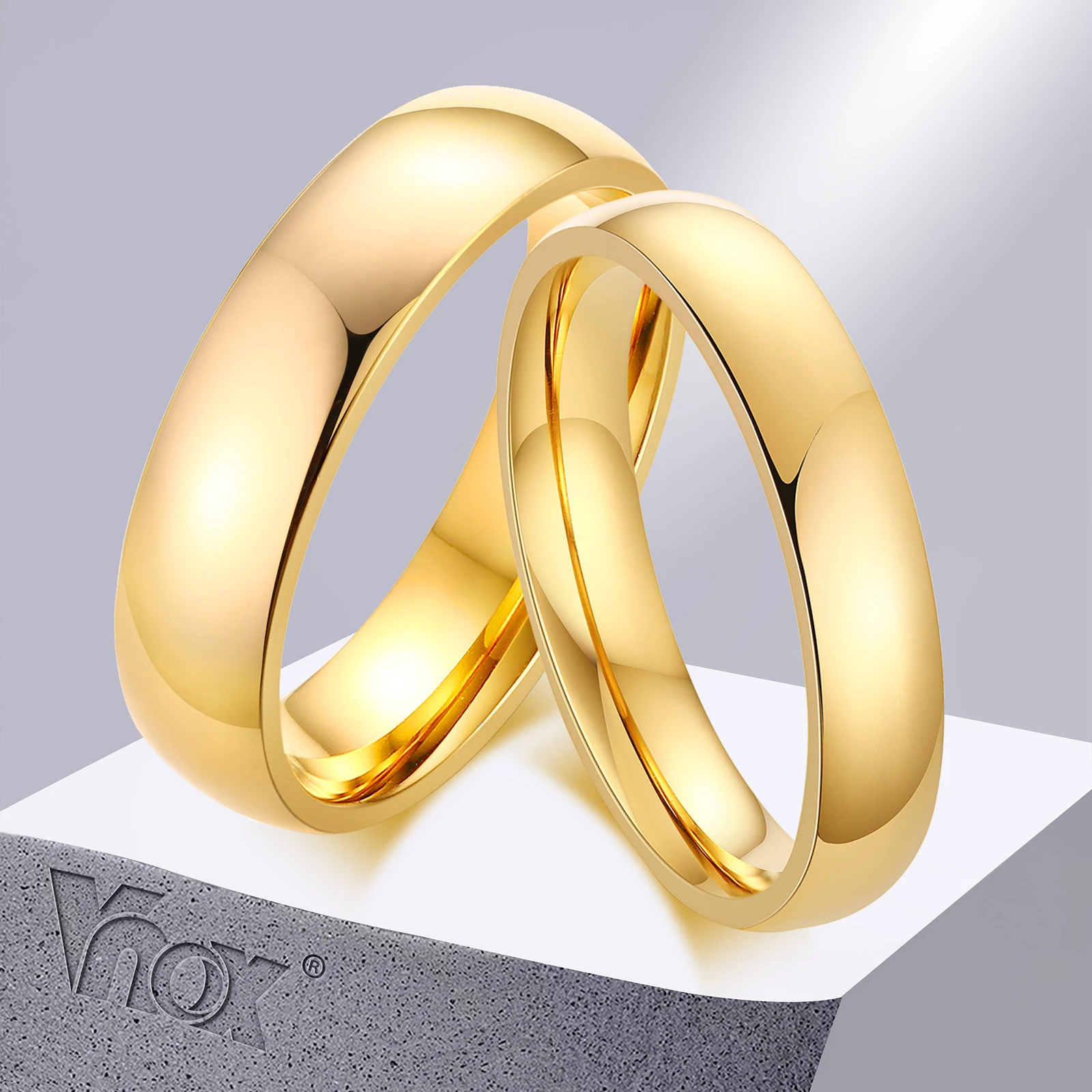 Vnox Anti Scratch Tungsten Wedding Rings for Women Men Simple Classic Wedding Bands for Couples Basic Jewelry