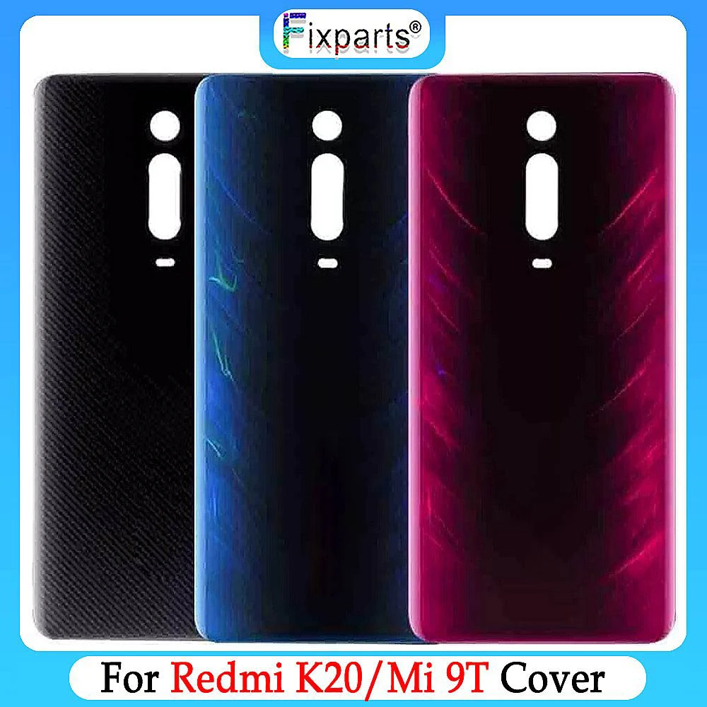 For Redmi K20 Battery Cover Back Glass Panel Rear Door Case For Xiaomi 9T Back Cover With Adhesive K20   Battery Cover