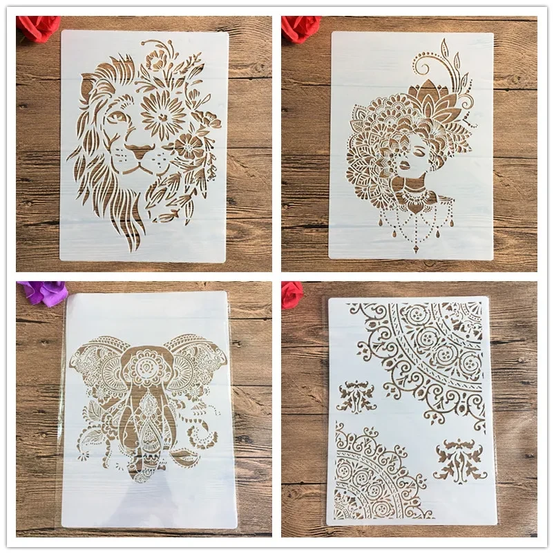 A4 29 * 21cm  DIY Stencils Wall Painting Scrapbook Coloring Embossing Album Decorative Paper Card Template,wall
