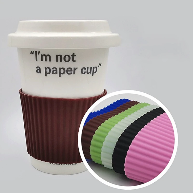 Silicone Cup Sleeve Heat Insulation Coffee Cup Cover Ceramic Cup Cover Non-slip Bottle Sleeves Colored Mug Sleeve