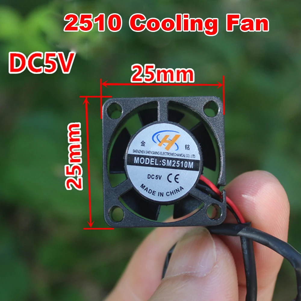 Micro Mini Brushless Fan DC5V Mute High Air Volume Heat Sink 2507 DC 5V-9V 20500RPM Black White Small Cooling Fan  25*25mm