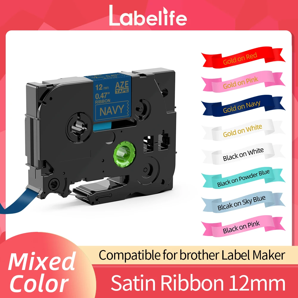 Labelife 1PCS 12mm TZe-R231 Satin Ribbon label tape TZe-RN34 TZe-RE34 TZE-RE31 Compatible for Brother Label Printer Maker H110