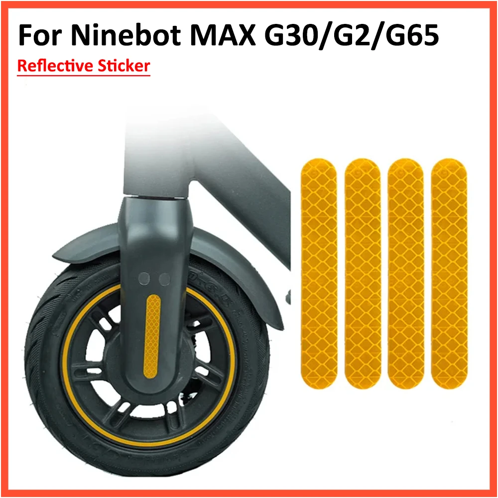 Front Rear Wheel Cover Eflective Sticker for Ninebot Max G30 Electric Scooter Warning Dustproof Reflective Sticker