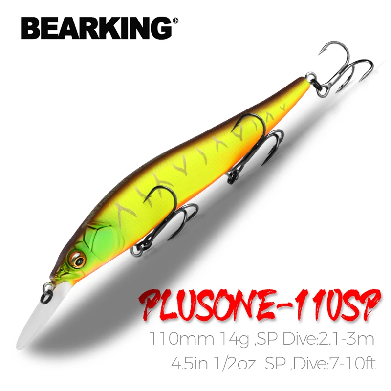 BEARKING NEW fishing lures, assorted colors, minnow crank  11cm 14g,tungsten weight system. hot model crank bait 10 colors