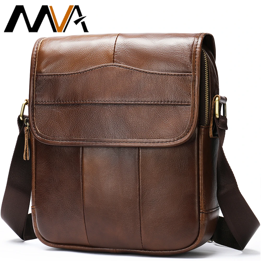 MVA Men's Genuine Leather Bag Crossbody Bags for Men Messenger Bag Men Leather fashion Men's Shoulder Bags Male Handbags 1121