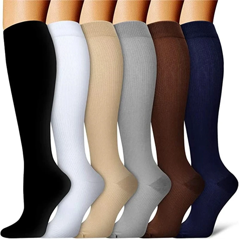 Compression Stockings Blood Circulation Promotion Slimming Compression Socks Anti-Fatigue Comfortable Solid Color Socks