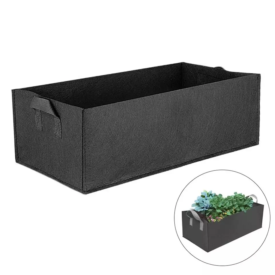 1pcs Fabric Raised Garden Bed Square Felt Garden Flower Grow Bag Vegetable Planting Bag Planter Pot with Handles Planting Bag