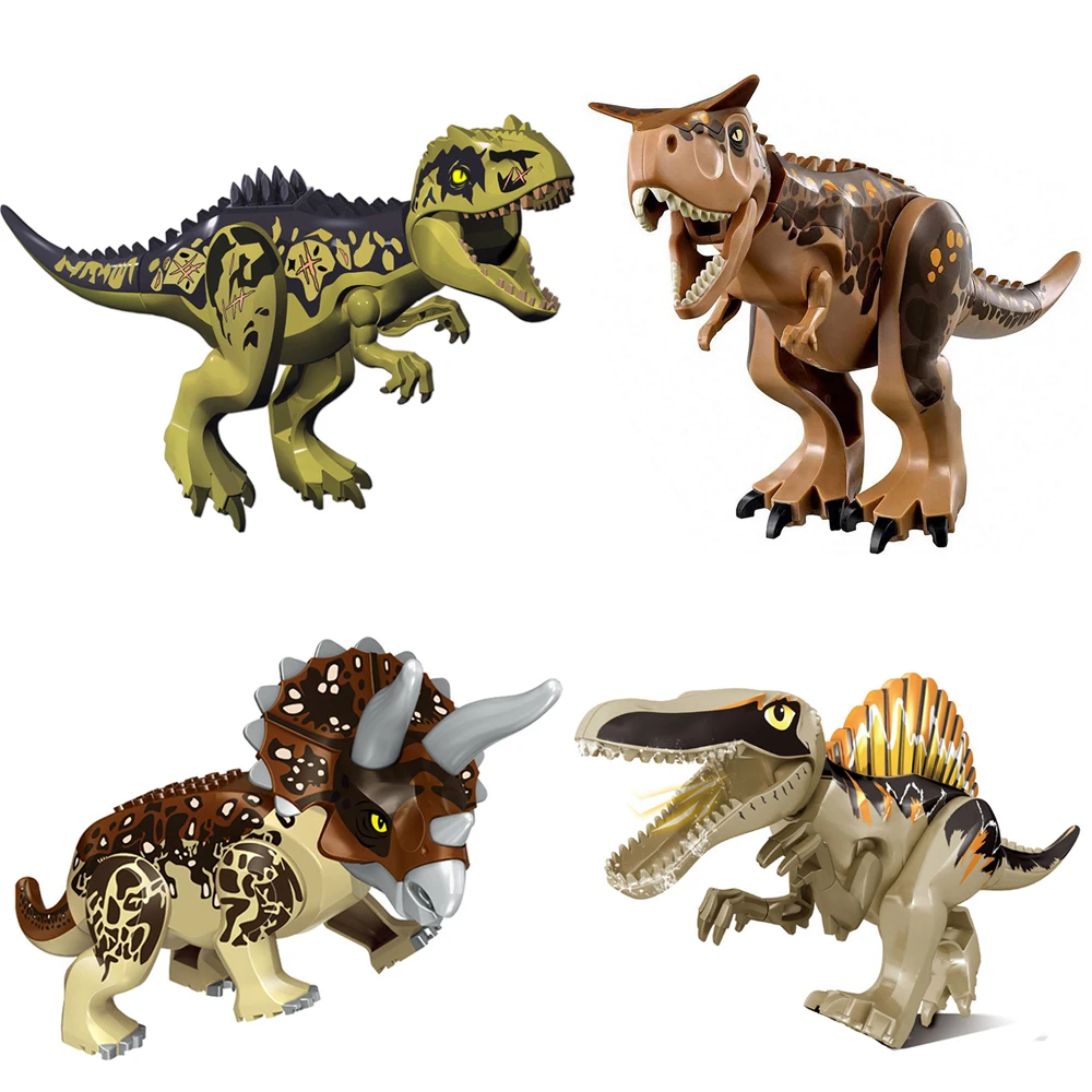 MKTOYS Dinosaure Jouet Jurassic World Bricks Carnotaurus Indominus Rex Tyrannosaurus Build Block Figures Dinosaurios de Juguete