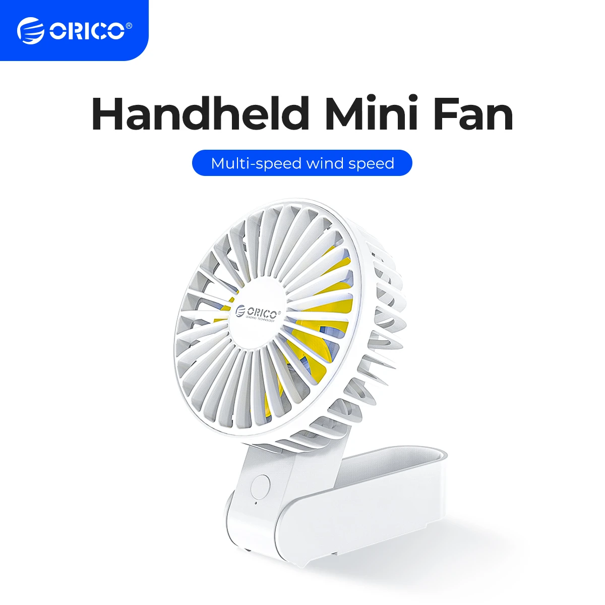 ORICO Portable USB Fan Mini Handheld 2000mAh Rechargeable USB Cooling Summer Fan 3 Speeds for Office Desktop Outdoor