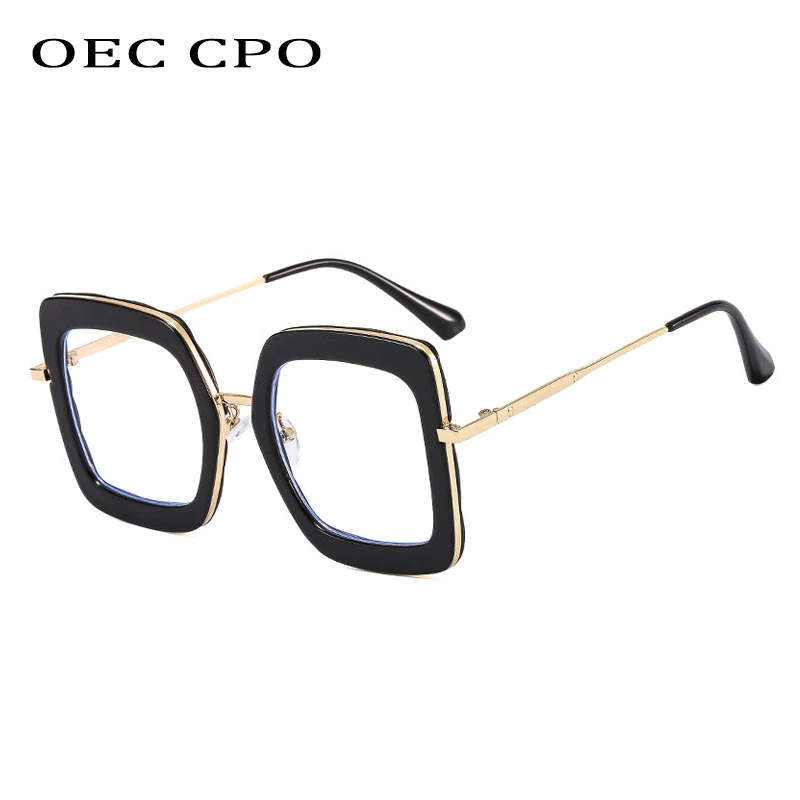 OEC CPO Overside Square Glasses Women Men Fashion Transparent Optical Glasses Frames Female Clear Eyeglasses 0631