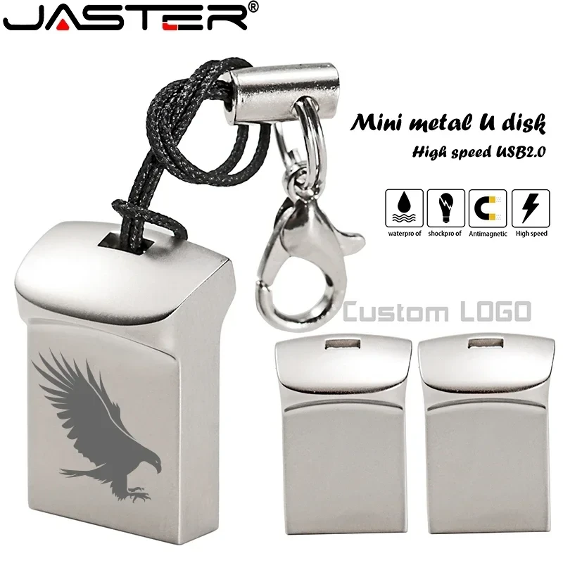 JASTER Super Mini Metal USB flash drive 4GB 8GB 16GB 32GB 64GB Personalise Pen Drive USB Memory Stick U disk gift Custom logo