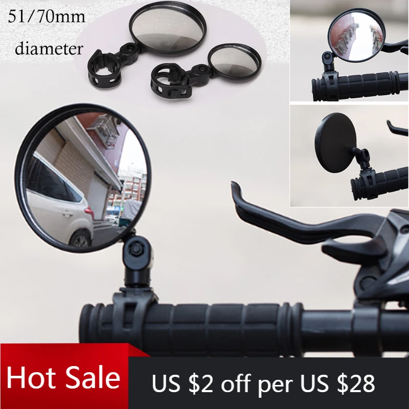 1PC Round Bicycle Rearview Handlebar Mirrors Mountain Bike Cycling Rear View Mirror Wide Angle Convex Mirror Bicycle Accessory