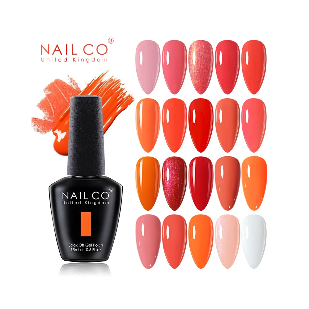 NAILCO 15ml Orange Red Pink Color Series Gellak Design Lacquer Gel Varnishes Salon Gel Nail Polish Nail Art Set Manicure Hybrid