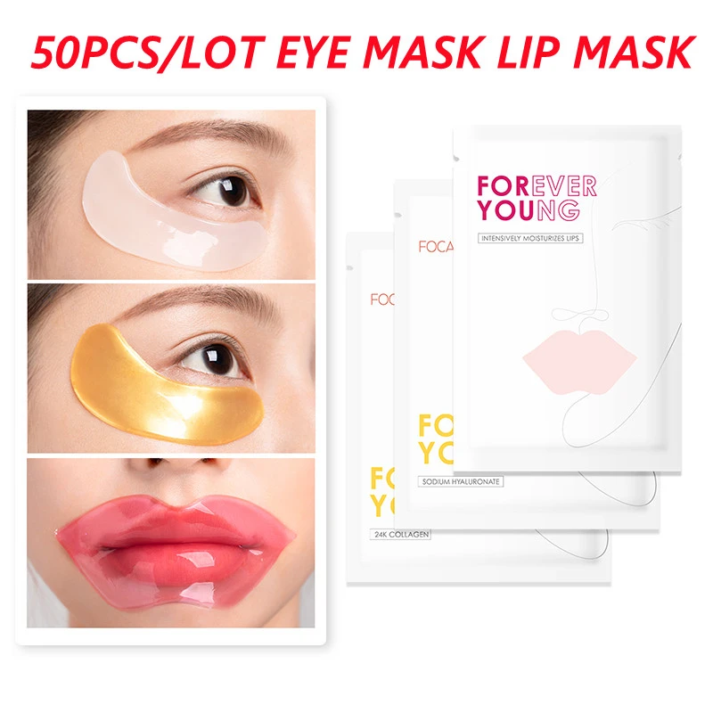 Collagen Crystal Eye Mask Face Mask Lip Mask Gel Eye Patches For Eye Bags Wrinkle Dark Circles Eye Pads Skin Care TSLM1