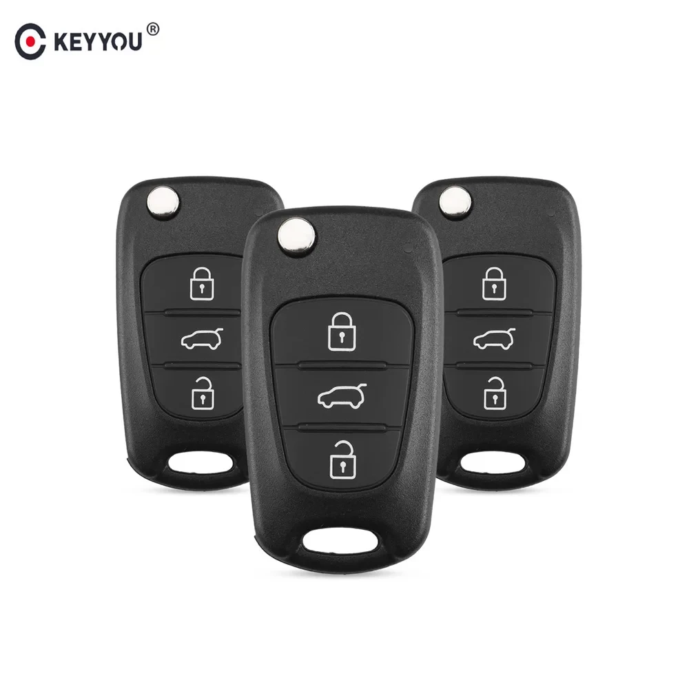 KEYYOU 3 Buttons Flip Folding Remote Car Key Shell Cover Case For Hyundai Avante I30 IX35 Kia K2 K5 Sorento Sportage