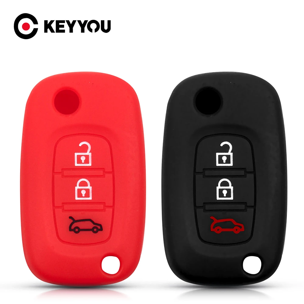 KEYYOU Silicone Key Case Cover For Renault Fluence Clio Megane For Mercedes For LADA Vesta Granta XRay Kalina Priora Sedan Sport